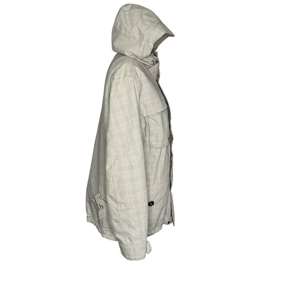 Burton Esquire Ski Jacket Plaid Beige Women’s M Hooded Snowboard Winter Coat - Picture 6 of 12